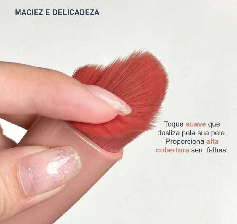 Kit 5 Pincéis de Maquiagem com Espelho – Mini Pincéis para Pó, Olhos, Blush e Sobrancelha