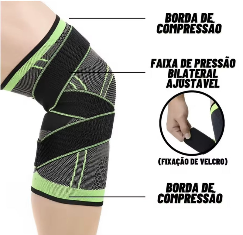Joelheira de Compressão com Alças Ajustáveis Para Corrida, Treino e Uso Esportivo o Dia Todo