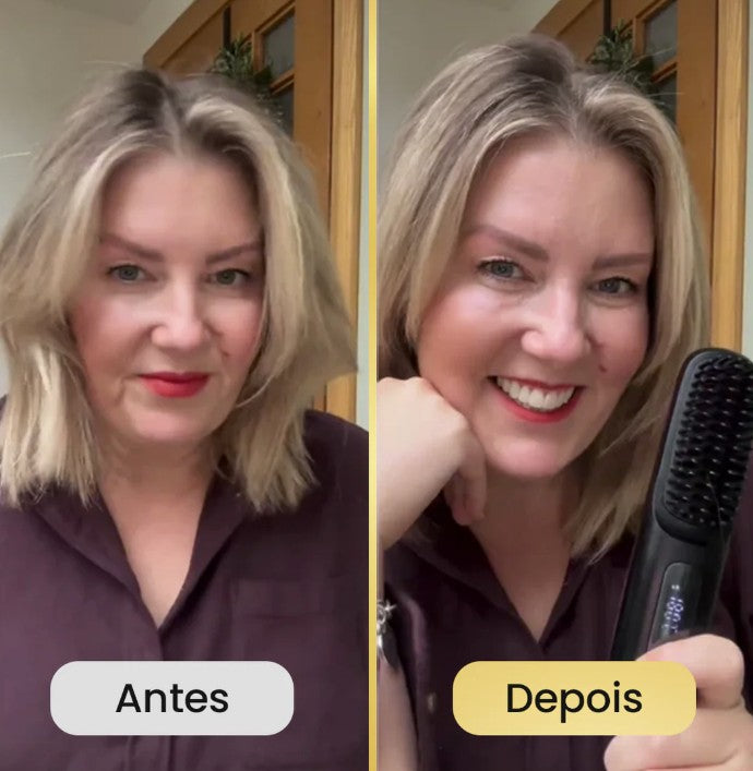 Escova Alisadora Portátil - Ultra BeautyBrush: Recarregável, Portátil e Rápida