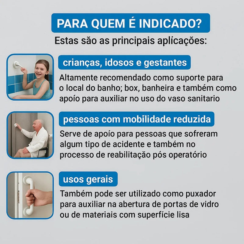 Barra de Apoio Portátil para Banheiro - SafeGrab