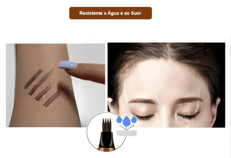 Caneta Fio a Fio de Sobrancelha - à Prova d'Água | Longa Duração com Efeito Natural