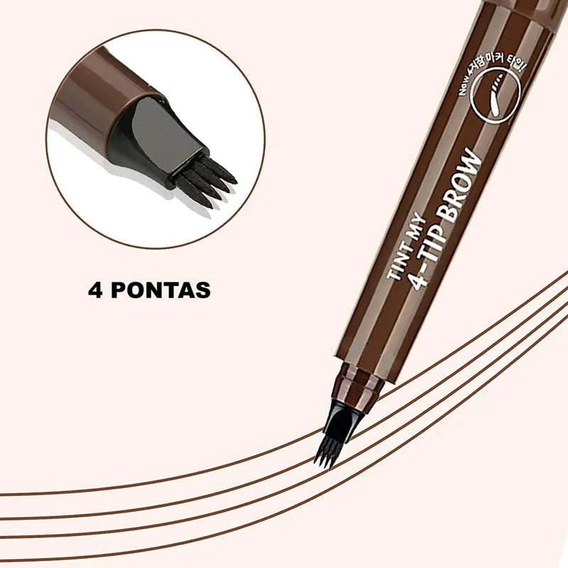 Caneta Fio a Fio de Sobrancelha - à Prova d'Água | Longa Duração com Efeito Natural