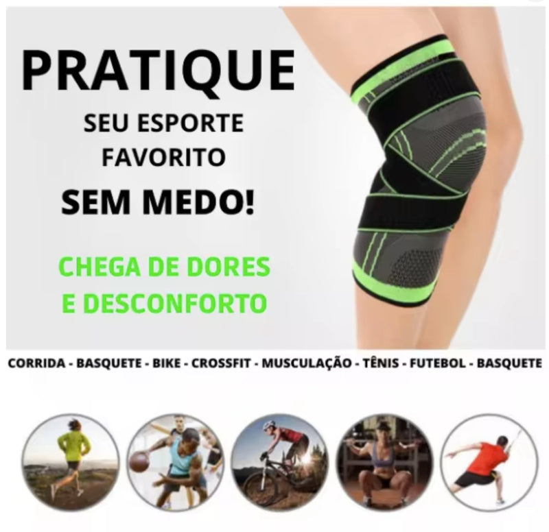 Joelheira de Compressão com Alças Ajustáveis Para Corrida, Treino e Uso Esportivo o Dia Todo