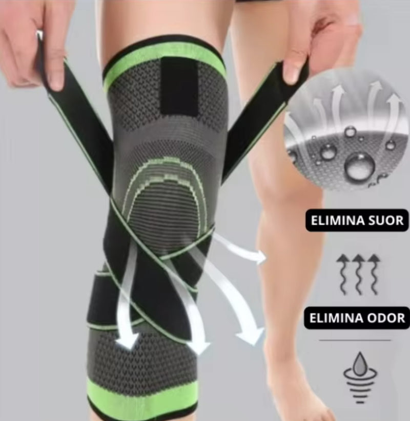 Joelheira de Compressão com Alças Ajustáveis Para Corrida, Treino e Uso Esportivo o Dia Todo