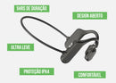 Fone Esportivo Bluetooth 5.0 de Condução Óssea – Som Premium, Ouvidos Livres, Resistente à Água