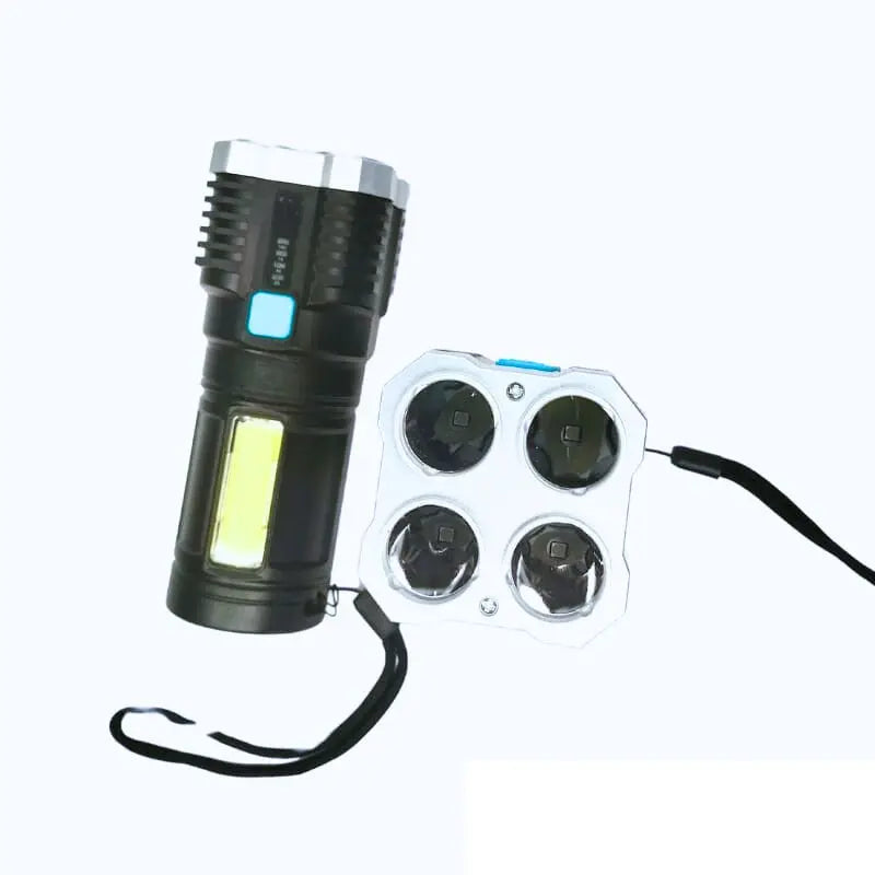 Lanterna Led Potente multi-funções 5 em 1 - Ultra Brilhante Com Uso Externo De Longo Alcance-Recarregável Usb Portátil