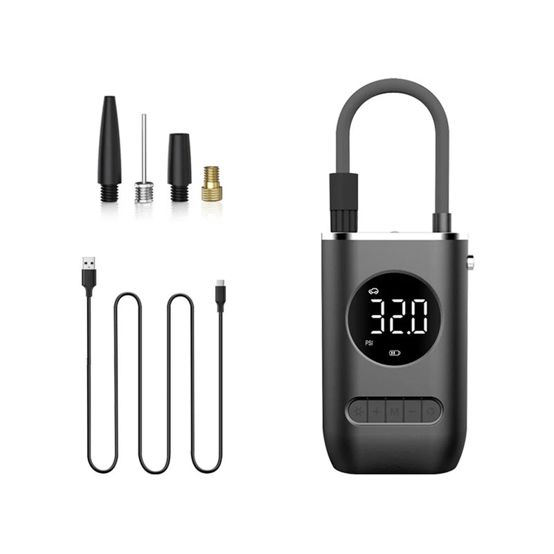 Bomba de Ar Portátil Mini - Elétrica com indicação digital sem fio do pneu