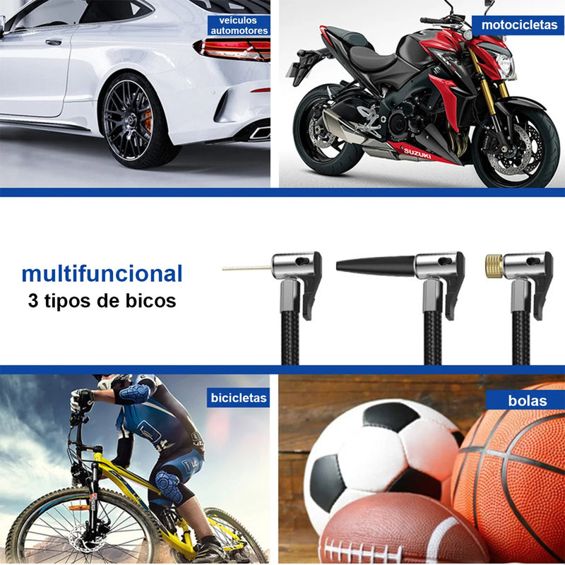 Bomba de Ar Portátil Mini - Elétrica com indicação digital sem fio do pneu