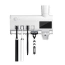 Suporte automático antibacteriano luz UV esterilizador escova de dentes pasta aplicador suporte banheiro