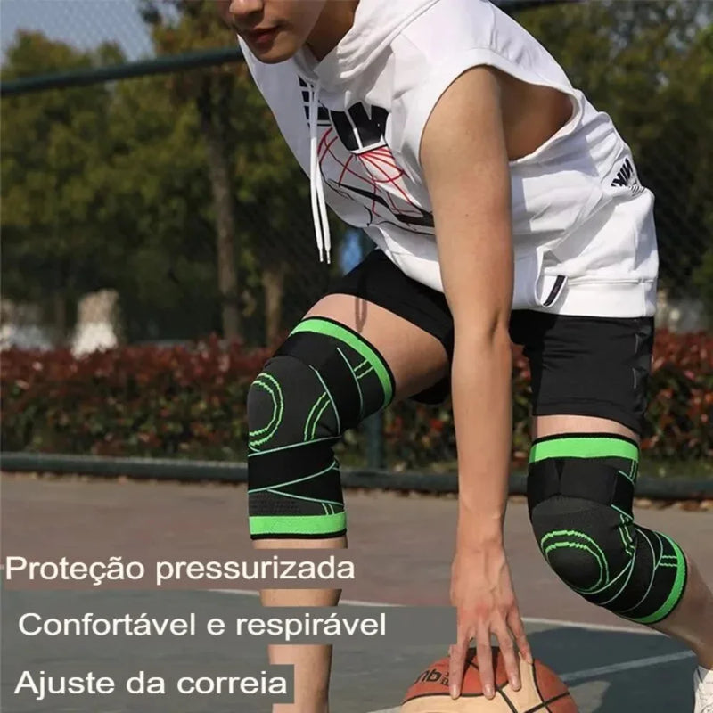 Joelheira de Compressão com Alças Ajustáveis Para Corrida, Treino e Uso Esportivo o Dia Todo