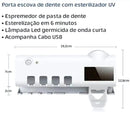 Suporte automático antibacteriano luz UV esterilizador escova de dentes pasta aplicador suporte banheiro