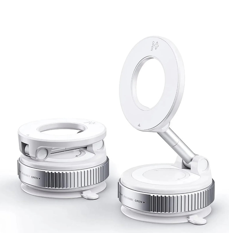 FixCell - Suporte magnético ultra resistente para celular, design dobrável e giratório em 360° com ventosa a vácuo