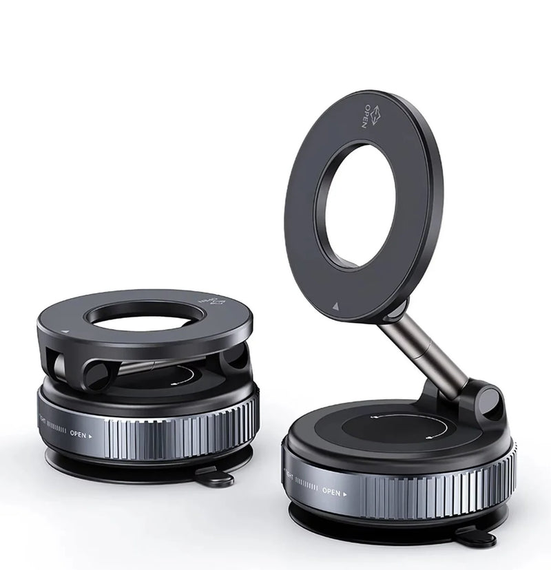 FixCell - Suporte magnético ultra resistente para celular, design dobrável e giratório em 360° com ventosa a vácuo