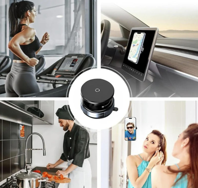 FixCell - Suporte magnético ultra resistente para celular, design dobrável e giratório em 360° com ventosa a vácuo