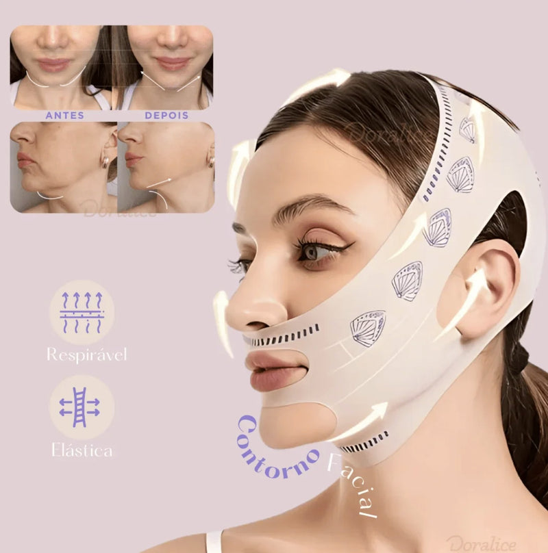 A FaceLift Pro - Máscara de contorno facial - Modela o Rosto, Suaviza Rugas e Papada.