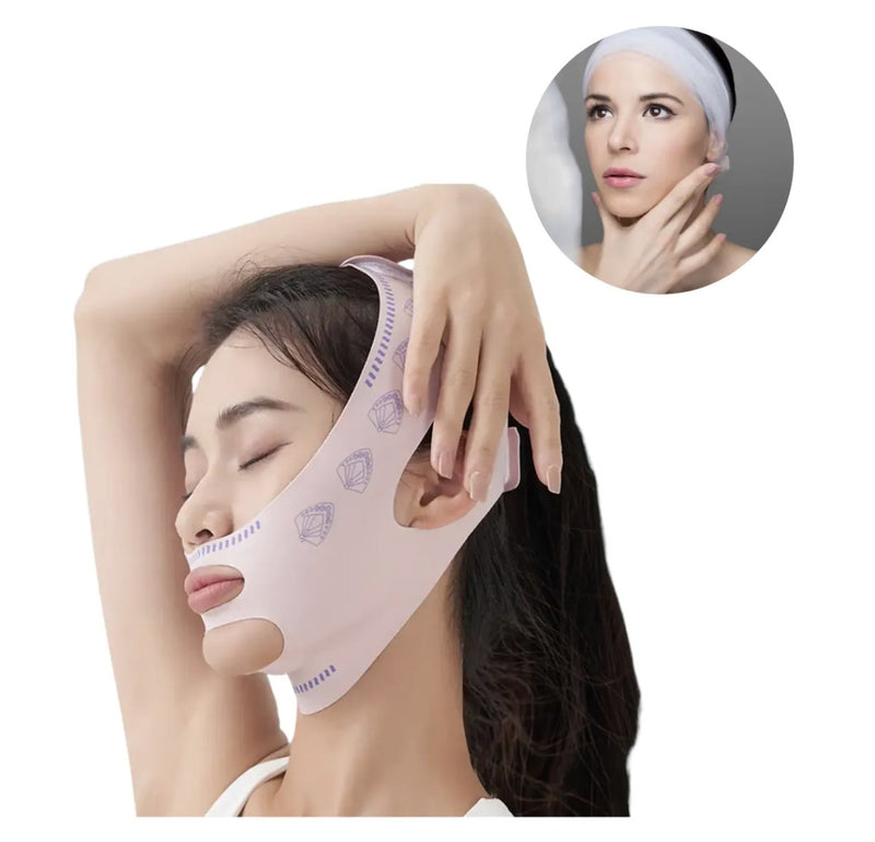 A FaceLift Pro - Máscara de contorno facial - Modela o Rosto, Suaviza Rugas e Papada.