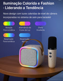 Karaokê Portátil com Caixa de Som Bluetooth e Microfone Sem Fio