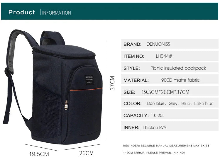 Mochila Térmica à Prova d'Água com Abridor de Garrafas