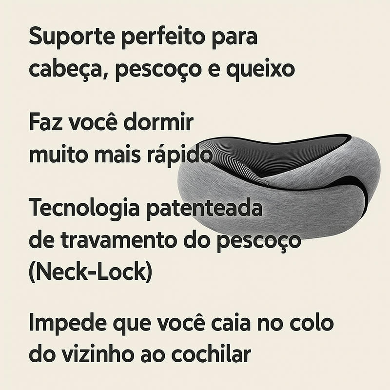 TravelComfort - O Travesseiro de pescoço de viagem portátil, ajustável e macio