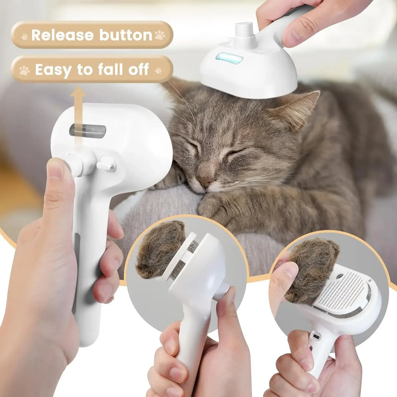 PetClean 3 em 1 - Escova Elétrica que Limpa, Massageia e Remove pelos - Anti-emaranhamento