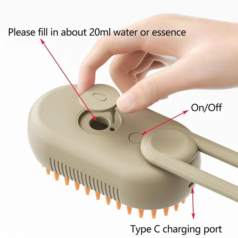 PetClean 3 em 1 - Escova Elétrica que Limpa, Massageia e Remove pelos - Anti-emaranhamento