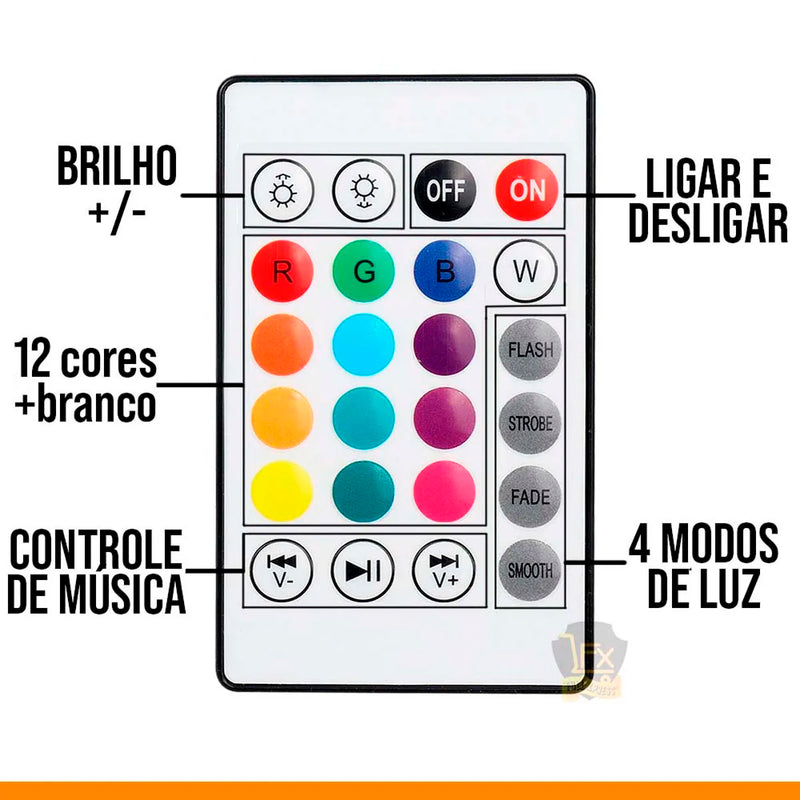 Lampada de Luz Led Rgb Bluetooth Música Caixa Som Festa Musica