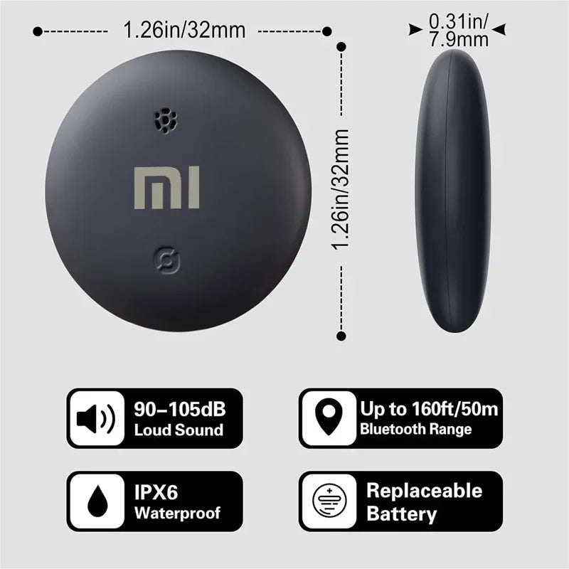 Rastreador Bluetooth GPS com Áudio para IOS – AirTag Dispositivo Antiperda para Chaves, Carteira e Carro