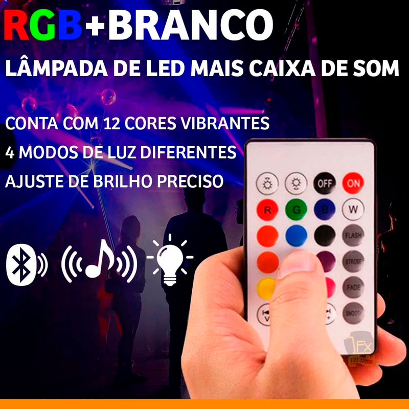 Lampada de Luz Led Rgb Bluetooth Música Caixa Som Festa Musica