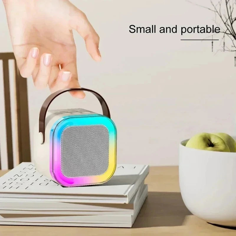 Karaokê Portátil com Caixa de Som Bluetooth e Microfone Sem Fio