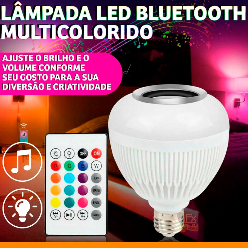 Lampada de Luz Led Rgb Bluetooth Música Caixa Som Festa Musica