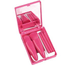 Kit 5 Pincéis de Maquiagem com Espelho – Mini Pincéis para Pó, Olhos, Blush e Sobrancelha