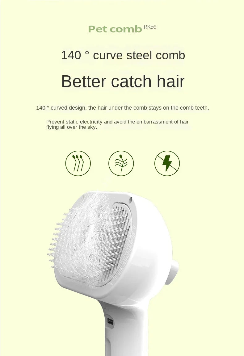 PetClean 3 em 1 - Escova Elétrica que Limpa, Massageia e Remove pelos - Anti-emaranhamento